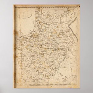 Rusland in Europa Kaart van Arrowsmith Poster