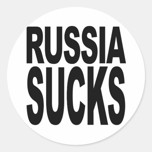 Rusland is klote ronde sticker (Voorkant)