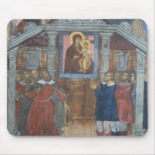 Rusland, Jaroslavl, fresco in Kathedraal van St. Muismat