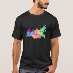Rusland kaart met regio ' s Russische Federatie T-shirt