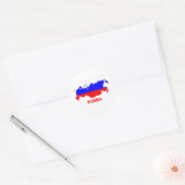 RUSLAND KAART RONDE STICKER (Envelop)