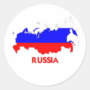 RUSLAND KAART RONDE STICKER
