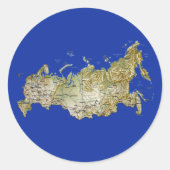 Rusland Kaart Sticker (Voorkant)