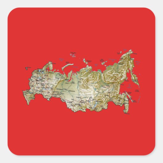 Rusland Kaart Sticker (Voorkant)