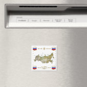 Rusland Kaart + Vlaggen Magnet (Insitu (Vaatwasser))