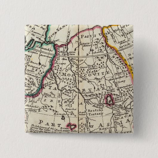 Rusland, Kazachstan, Azië Vierkante Button 5,1 Cm (Voorkant)