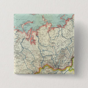 Rusland, Korea en Azië Vierkante Button 5,1 Cm