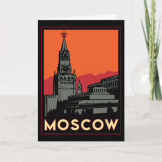 rusland kremlin art deco retro kaart