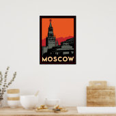 rusland kremlin art deco retro poster (Keuken)