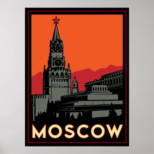 rusland kremlin art deco retro poster (Voorkant)