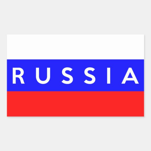 rusland land land vlag symbool naam tekst rechthoekige sticker (Voorkant)
