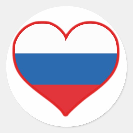 Rusland Love Ronde Sticker (Voorkant)