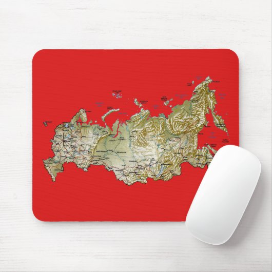 Rusland Map Mousepad Muismat (Met muis)