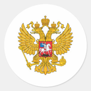 rusland met twee adelaars aan kop ronde sticker