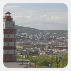 Rusland, Moermansk. Grootste stad ten noorden van  Vierkante Sticker