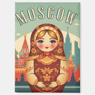 Rusland Moskou Matroyshka Pop Reizen Magneet