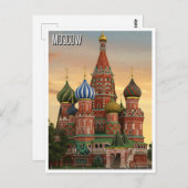 Rusland Moskou Reizen Briefkaart (Voorkant / Achterkant)
