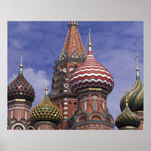 Rusland, Moskou, Rode Plein. beroemde uien van St. Poster