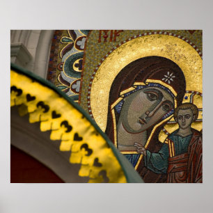 Rusland, Moskou, Rode Plein. Onze dame van Kazan Poster