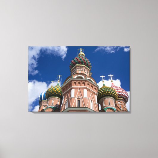 Rusland, Moskou, Rode Plein. St. Basilius 2 Canvas Afdruk (Voorkant)