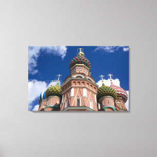Rusland, Moskou, Rode Plein. St. Basilius 2 Canvas Afdruk