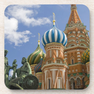 Rusland, Moskou, Rode Plein. St. Basilius 3 Drankjes Onderzetter