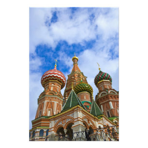Rusland, Moskou, Rode Plein, St. Basilius Foto Afdruk
