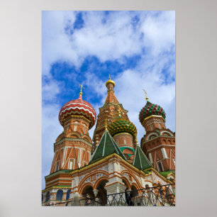 Rusland, Moskou, Rode Plein, St. Basilius Poster