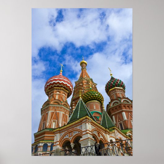 Rusland, Moskou, Rode Plein, St. Basilius Poster (Voorkant)