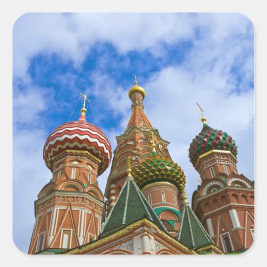 Rusland, Moskou, Rode Plein, St. Basilius Vierkante Sticker (Voorkant)