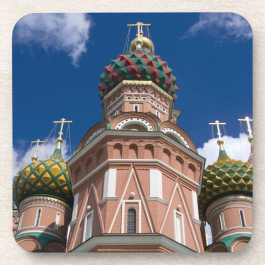 Rusland, Moskou, Rode Plein. St. Basil's 2 Onderzetter (Voorkant)