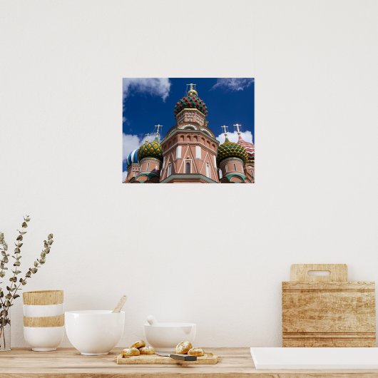 Rusland, Moskou, Rode Plein. St. Basil's 2 Poster (Keuken)