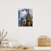 Rusland, Moskou, Rode Plein. St. Basil's 4 Poster (Keuken)