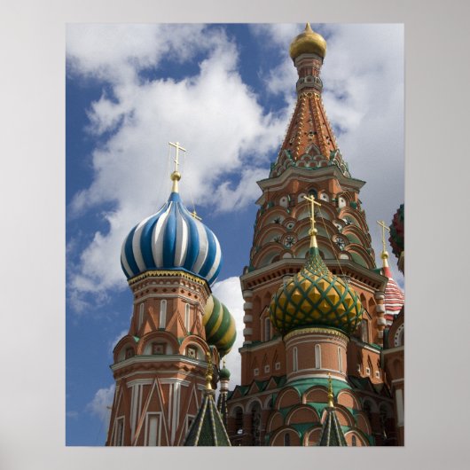 Rusland, Moskou, Rode Plein. St. Basil's 4 Poster (Voorkant)