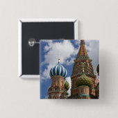 Rusland, Moskou, Rode Plein. St. Basil's 4 Vierkante Button 5,1 Cm (Voorkant /achterkant)