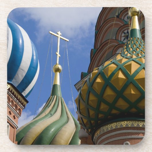 Rusland, Moskou, Rode Plein. St. Basil's Bier Onderzetter (Voorkant)