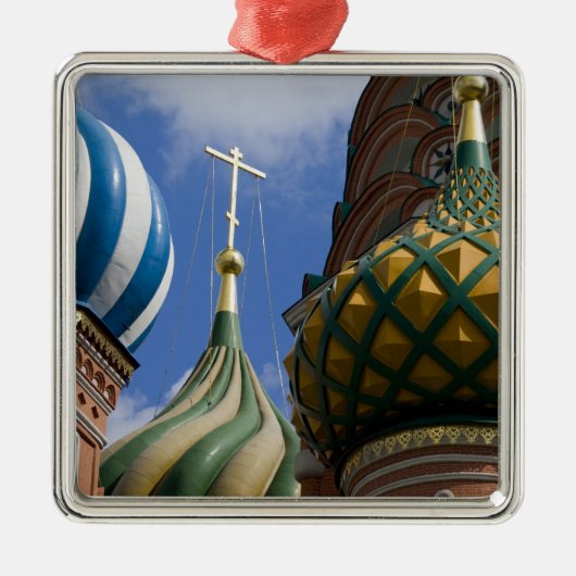 Rusland, Moskou, Rode Plein. St. Basil's Metalen Ornament (Voorkant)