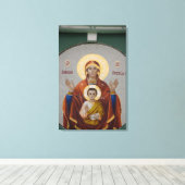 Rusland, Moskou, Sparrow Hill, Drie-eenheidskerk. Canvas Afdruk (Insitu (Houten vloer))
