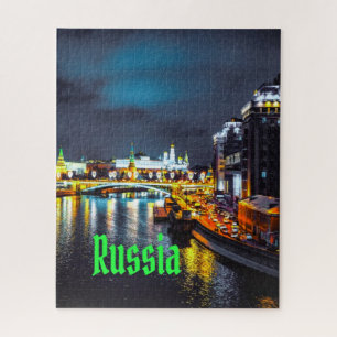 Rusland of de Russische Federatie Moskou 's nachts Legpuzzel