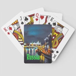 Rusland of de Russische Federatie Moskou 's nachts Pokerkaarten