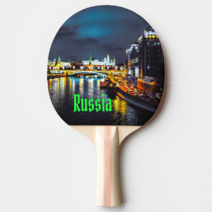 Rusland of de Russische Federatie Moskou 's nachts Tafeltennisbatje