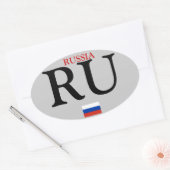 Rusland* Ovale Sticker (Envelop)