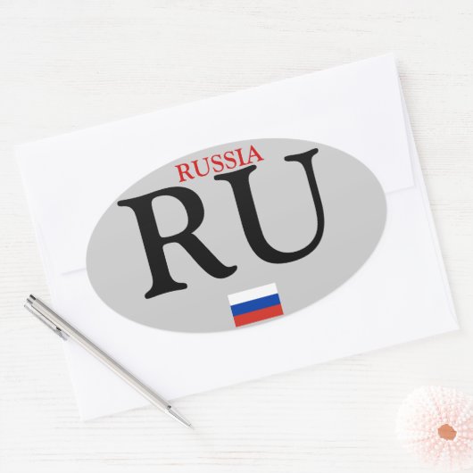 Rusland* Ovale Sticker (Envelop)