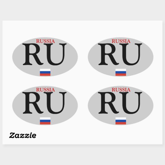 Rusland* Ovale Sticker (Vel)