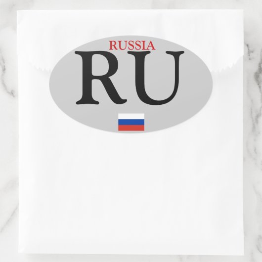 Rusland* Ovale Sticker (Tas)