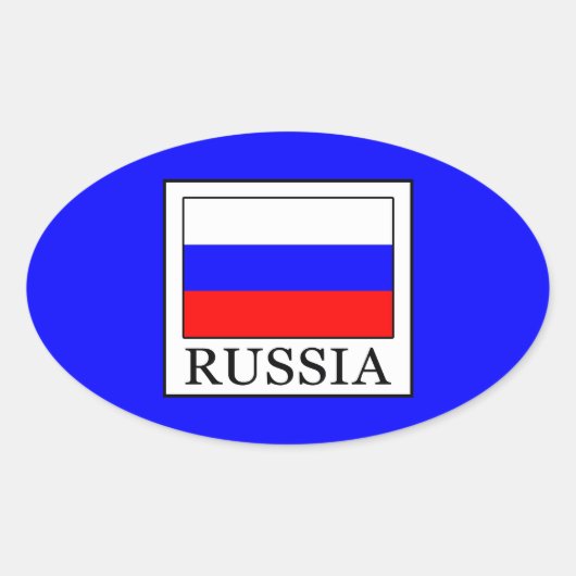 Rusland Ovale Sticker (Voorkant)