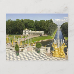 Rusland. Petrodvorets. Peterhof Paleis. Peter de Briefkaart