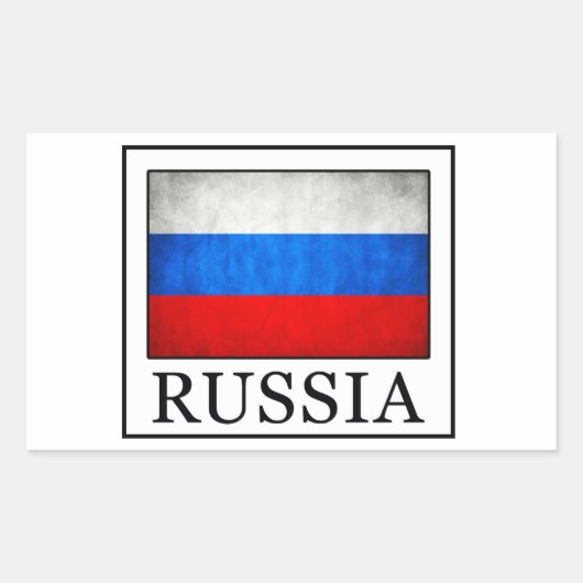 Rusland Rechthoekige Sticker (Voorkant)