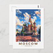 Rusland Rode Plein Reizen Kunst Vintage Briefkaart (Voorkant / Achterkant)