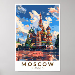 Rusland Rode Plein Reizen Kunst Vintage Poster